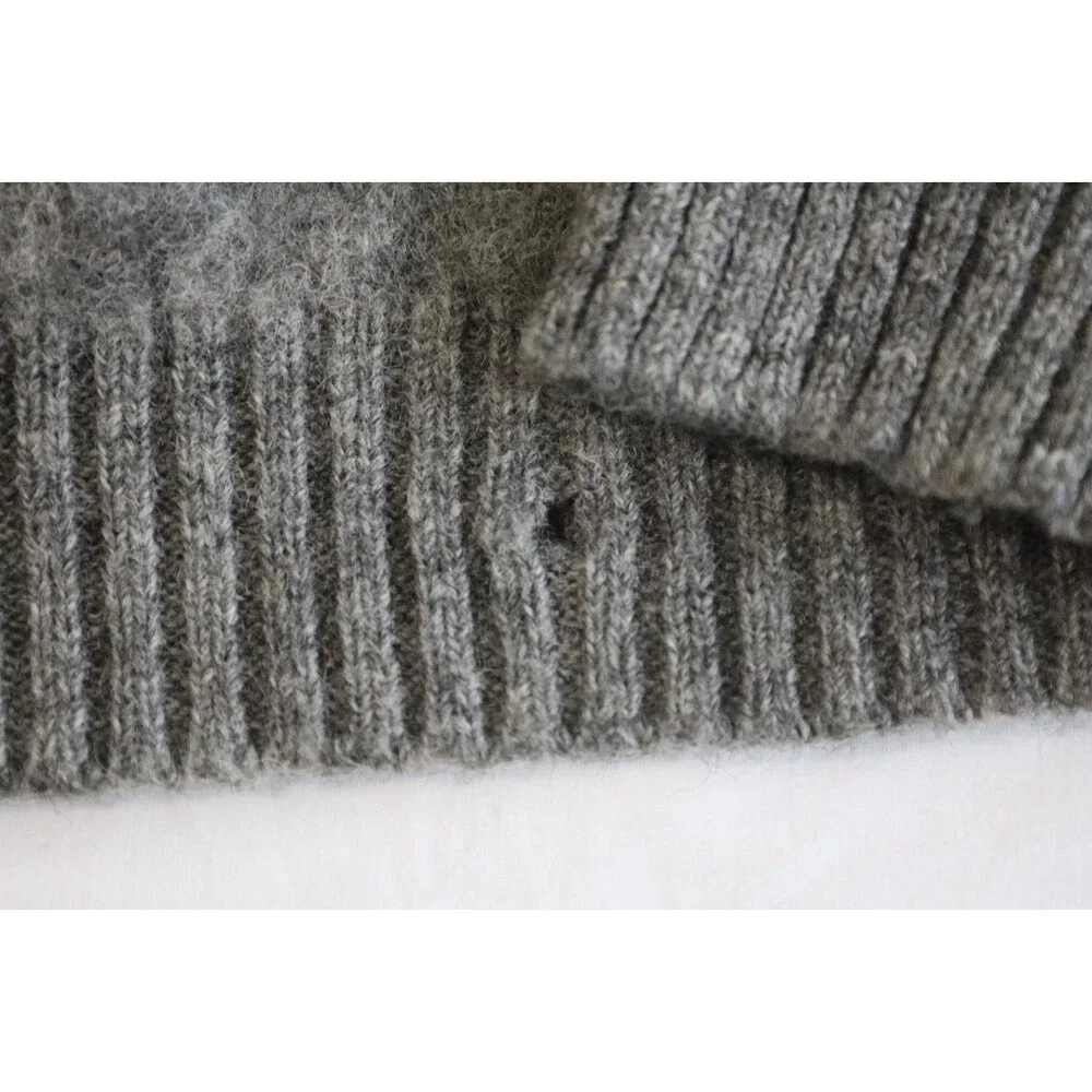 J.Crew Mens XL 100% Wool Gray Crewneck Sweater Heavy Knit Pullover